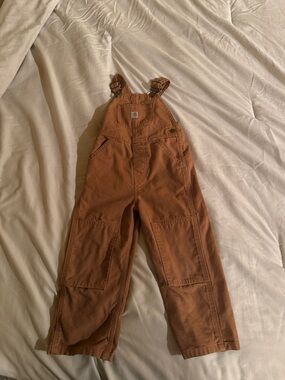 Carhartt Kids Rust Brown Overalls with Knee Patches